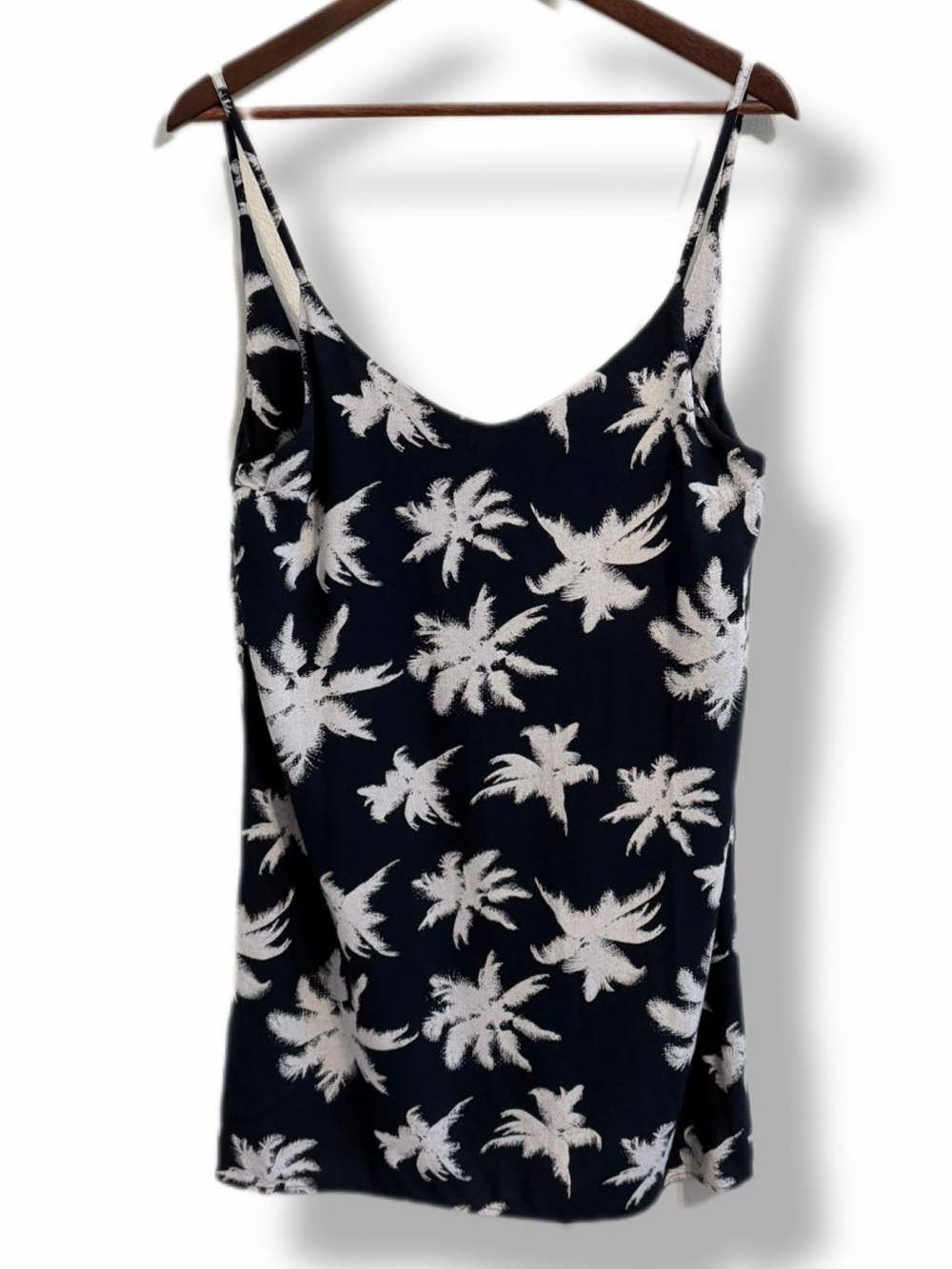 Hurley Palm Print Summer Dress Navy White Tropical Beach Resort Medium